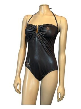 Zadig & Voltaire noir grey Halter Shimmer One-Piece